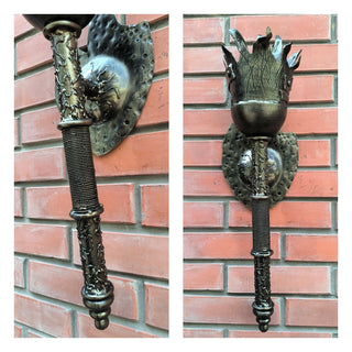Handmade Forged Wall Light: Medieval Viking Sconce Torch