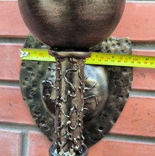 Handmade Forged Wall Light: Medieval Viking Sconce Torch