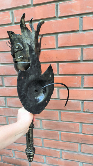 Handmade Forged Wall Light: Medieval Viking Sconce Torch