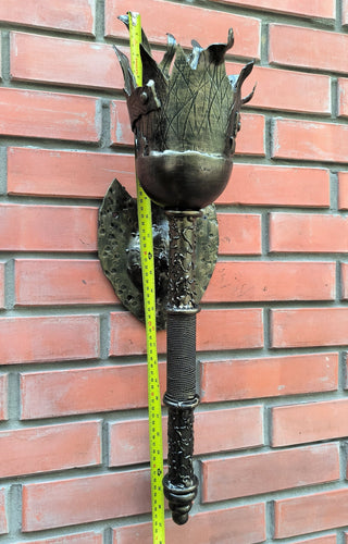 Handmade Forged Wall Light: Medieval Viking Sconce Torch