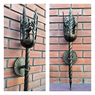 Hand Forged Bronze Wall Sconce: Interior Metal Lighting