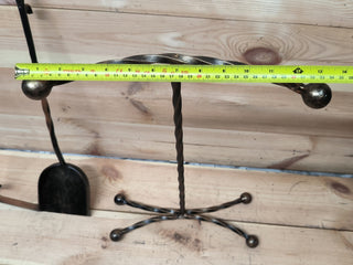 Hand Forged Fireplace Tool Set with Stand: 3-Piece Fireplace Gift
