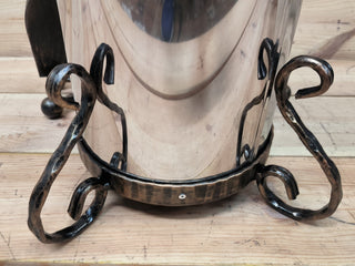 Hand Forged Fireplace Tool Set: Ash Bucket, Poker, Shovel, Broom