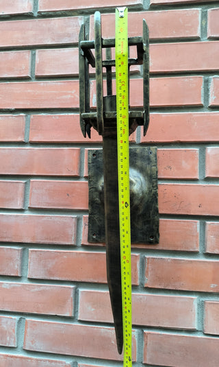 Hand Forged Wrought Iron Wall Sconce: Medieval Viking Torch Lantern