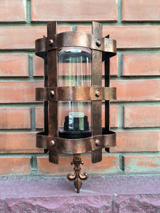 Handmade Medieval Wall Sconce: Copper Outdoor Lighting