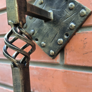 Hand Forged Bronze Wall Sconce: Medieval Style Accent Light