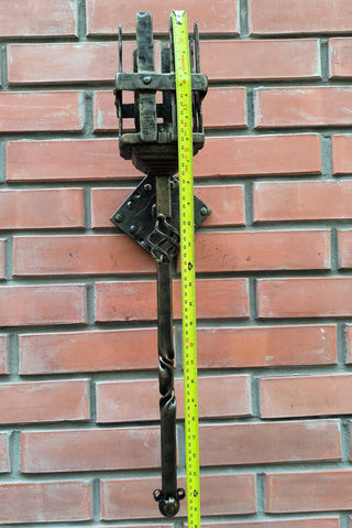 Hand Forged Bronze Wall Sconce: Medieval Style Accent Light