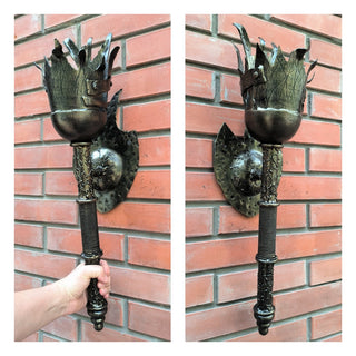 Handmade Forged Wall Light: Medieval Viking Sconce Torch