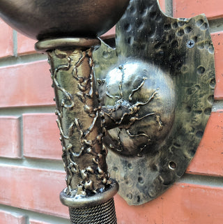 Handmade Forged Wall Light: Medieval Viking Sconce Torch