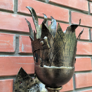 Handmade Forged Wall Light: Medieval Viking Sconce Torch