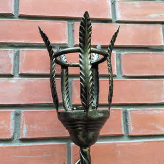 Handmade Metal Torch Wall Sconce: Gothic Medieval Lighting