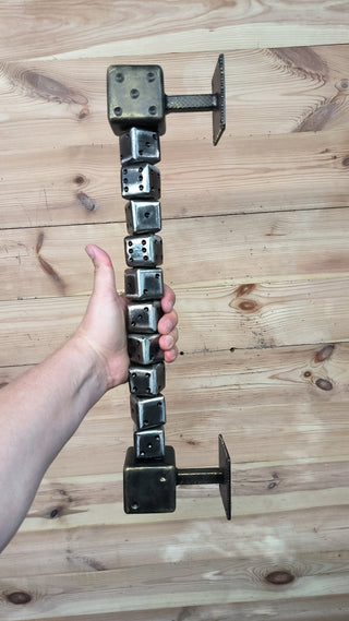 Dice Cube Door Handle: Metal Barn Door Decor