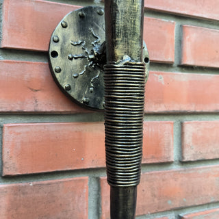 Hand Forged Medieval Wall Sconce: Bronze Accent Light