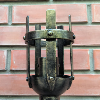 Hand Forged Medieval Wall Sconce: Bronze Accent Light