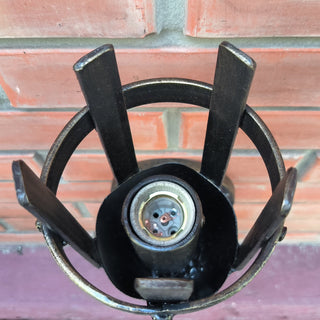 Hand Forged Medieval Wall Sconce: Bronze Accent Light