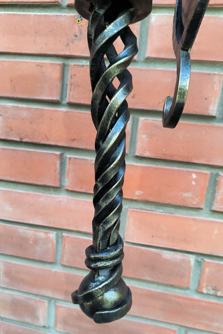 Handmade Metal Torch Wall Sconce: Gothic Medieval Lighting