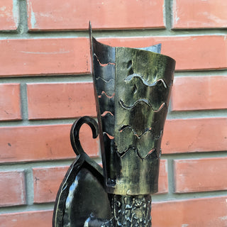 Handmade Metal Torch Wall Sconce: Gothic Medieval Lighting