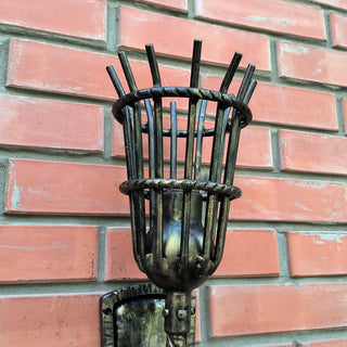 Handmade Forged Wall Sconce: Bronze Accent Light