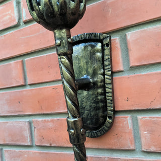 Handmade Forged Wall Sconce: Bronze Accent Light