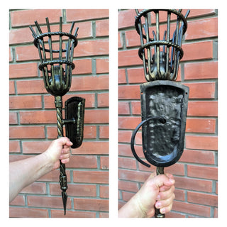Handmade Forged Wall Sconce: Bronze Accent Light