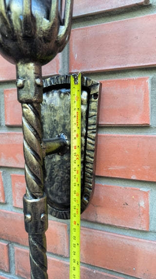 Handmade Forged Wall Sconce: Bronze Accent Light