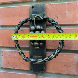 Door knocker, Wrought iron handle Ring, A knock with grapes, Hand forged handle, Door handle, Metal handle, Barn door handle