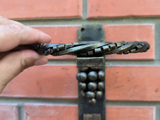 Hand Forged Wrought Iron Door Knocker: Grape Vine Ring Handle
