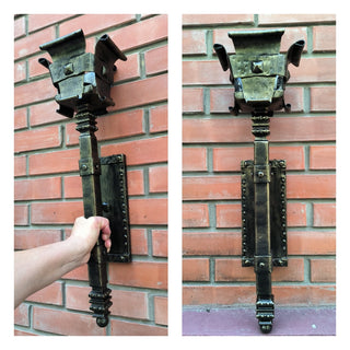 Hand Forged Medieval Wall Light: Viking Sconce Torch