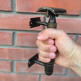 Handmade Razor Blade Door Handle: Metal Barbershop Decor