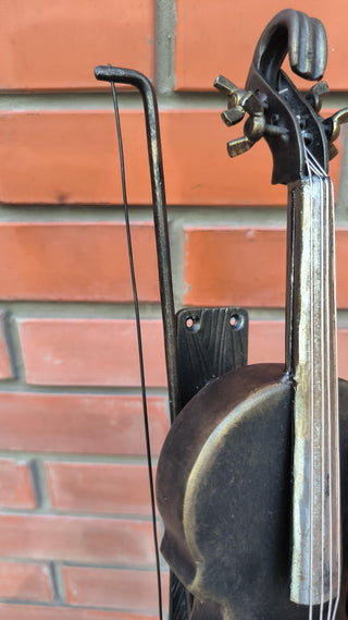 Door Handle, Violin, Musical Style decor, Metal Violin, Wrought Iron Door Handle, Hand Forged Violin Door Handle, Bronze Finish