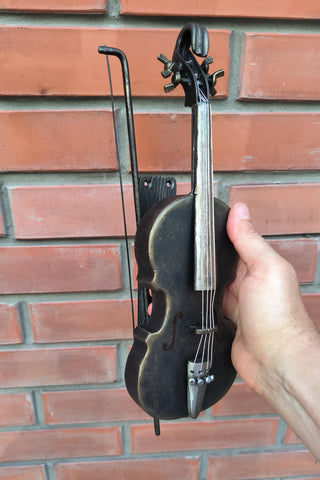Door Handle, Violin, Musical Style decor, Metal Violin, Wrought Iron Door Handle, Hand Forged Violin Door Handle, Bronze Finish