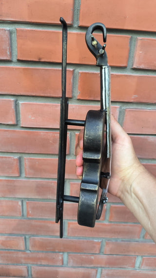 Hand-Forged Wrought Iron Violin Door Handle - Bronze Finish