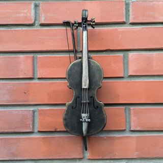 Hand-Forged Wrought Iron Violin Door Handle - Bronze Finish