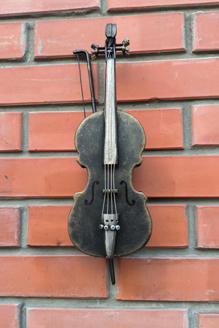 Door Handle, Violin, Musical Style decor, Metal Violin, Wrought Iron Door Handle, Hand Forged Violin Door Handle, Bronze Finish