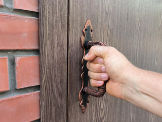 Hand Forged Wrought Iron Door Handle: Barn Door Decor