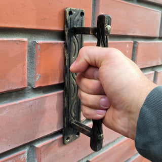 Iron Door Handles. Rustic Pull with Color Options for Gates, Cabinets, Doors