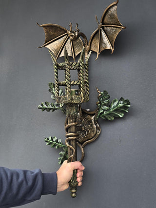 Dragon Wall sconce light fixture torch, Gothic style sconce