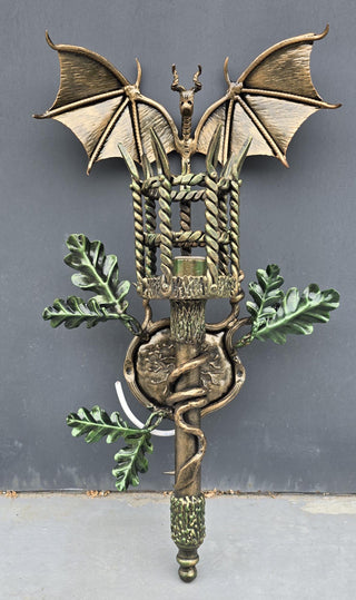 Dragon Wall sconce light fixture torch, Gothic style sconce