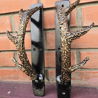 Door handles antlers, Unique handcrafted door handle, Front door decor, Barn Door Handle