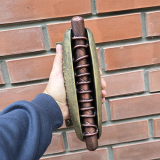 Hand Forged Hot Dog Door Handle: Metal Barn Door Decor