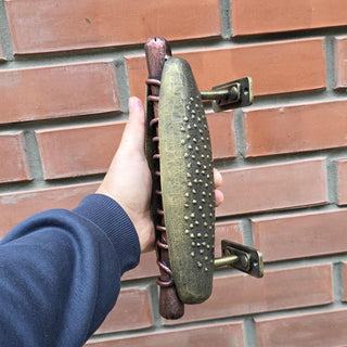 Hand Forged Hot Dog Door Handle: Metal Barn Door Decor