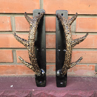 Door handles antlers, Unique handcrafted door handle, Front door decor, Barn Door Handle