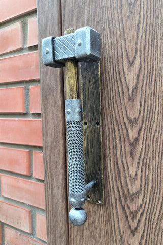 Door handle, Hammer, door pull, metal gate handle, barn door handle