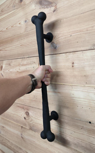 Large Door handle dog bone, big barn door handle, front door pull, metal handle, hand forged handle