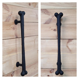 Large Door handle dog bone, big barn door handle, front door pull, metal handle, hand forged handle