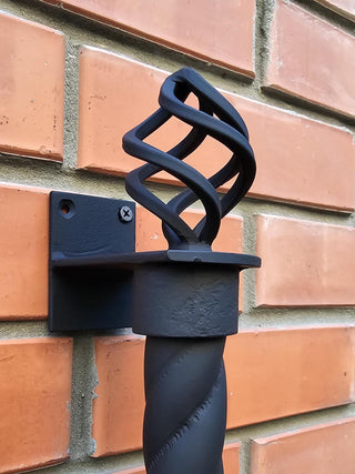 Hand Forged Wrought Iron Door Handle: Twisted Metal Barn Decor