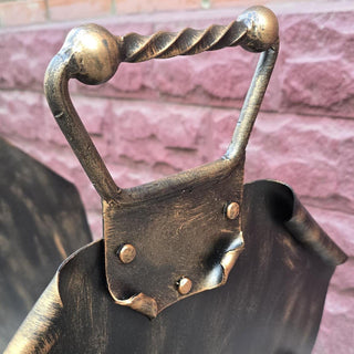 Handmade Wrought Iron Firewood Basket: Rustic Fireplace Log Holder
