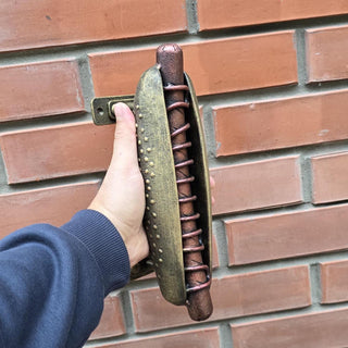 Hand Forged Hot Dog Door Handle: Metal Barn Door Decor