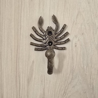 Handmade Scorpion Iron Wall Hook: Rustic Metal Robe Hook