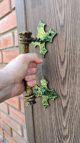 Door handle, Barn door handle, Metal door pull, Hand forged handle